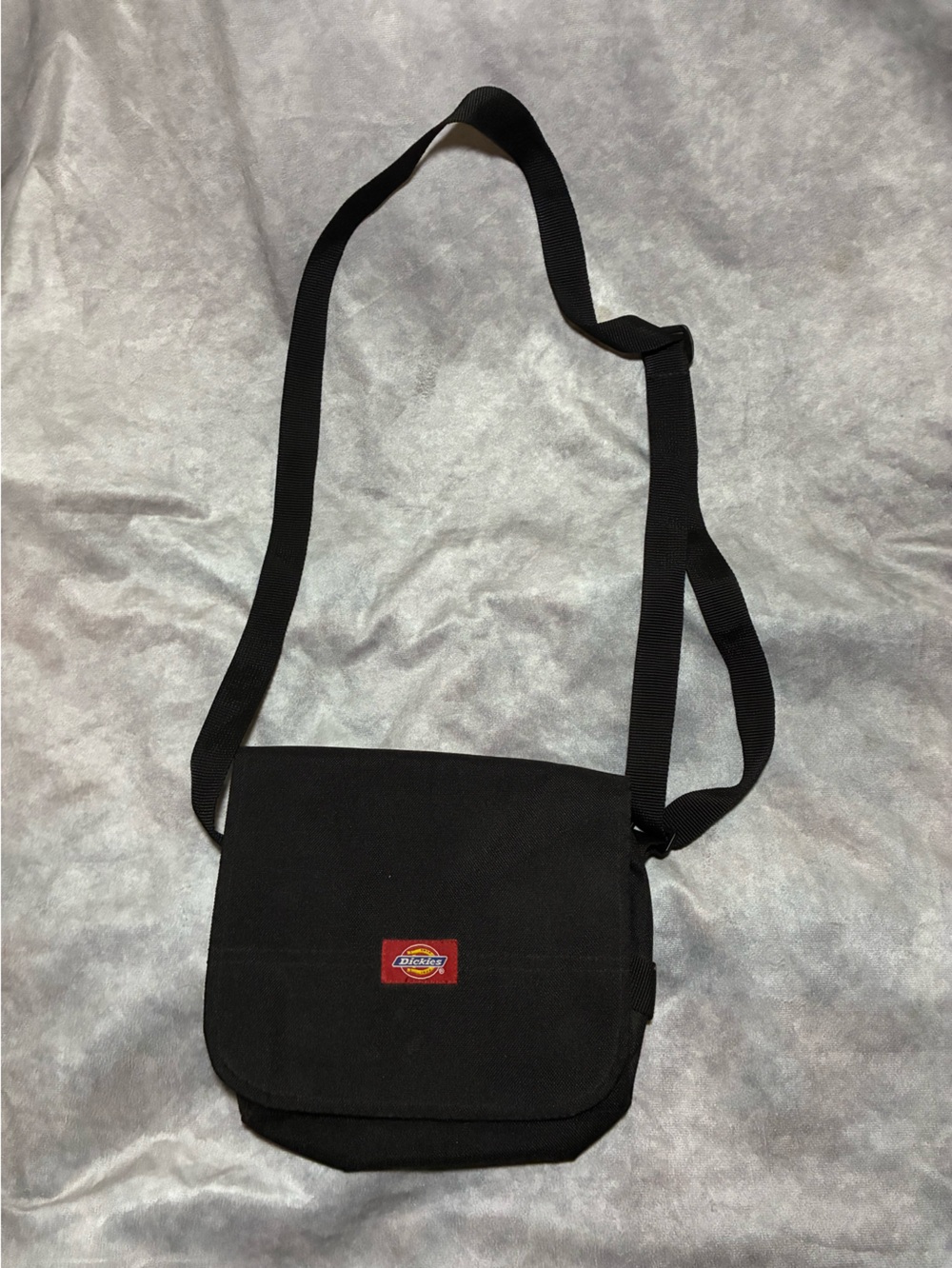 Dickies Black Crossbody Messenger Bag with Logo Patch